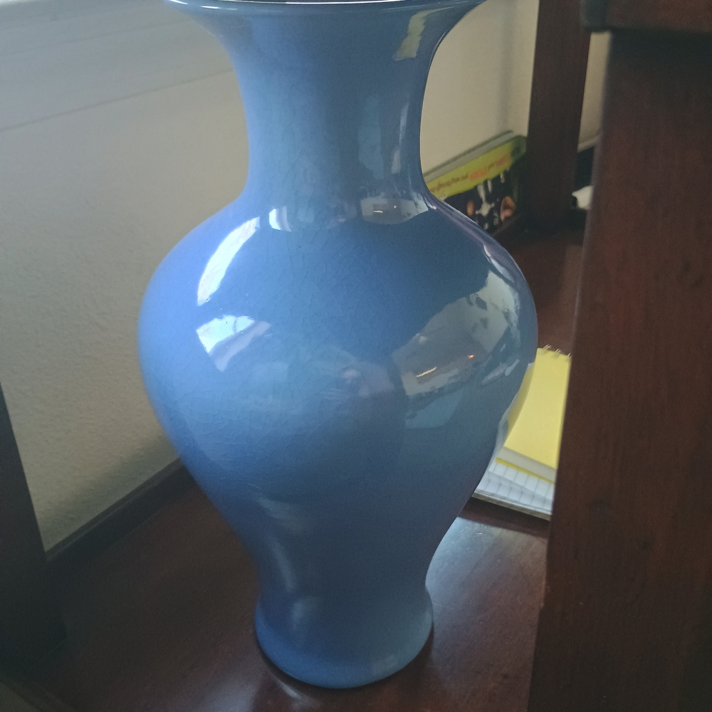 Blue Ceramic Vase - Elegant Home Accent